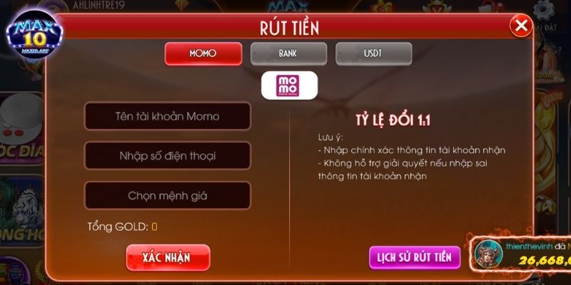 rut tien max10 dieu kien Điều kiện cần thiết để rút tiền MAX10