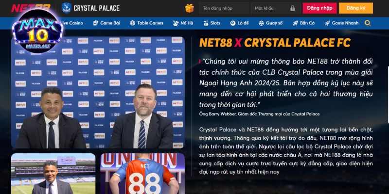 su hop tac giua net88 va crystal palace tac dong tich cuc toi cong dong Sự hợp tác giữa NET88 và Crystal Palace tác động tích cực tới cộng đồng